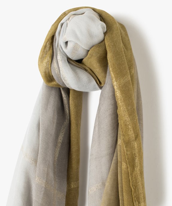 Foulard femme à grands carreaux pailletés vue2 - GEMO (ACCESS) - GEMO