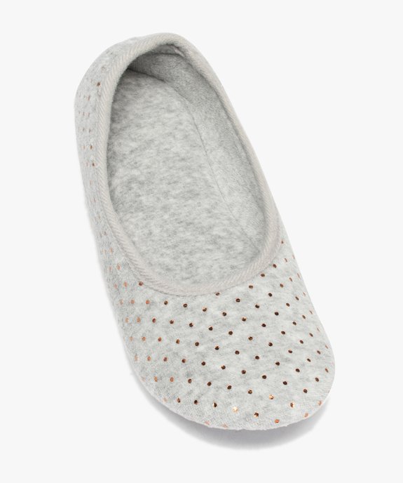 Chaussons femme ballerines en velours à pois métallisés vue5 - GEMO(HOMWR FEM) - GEMO