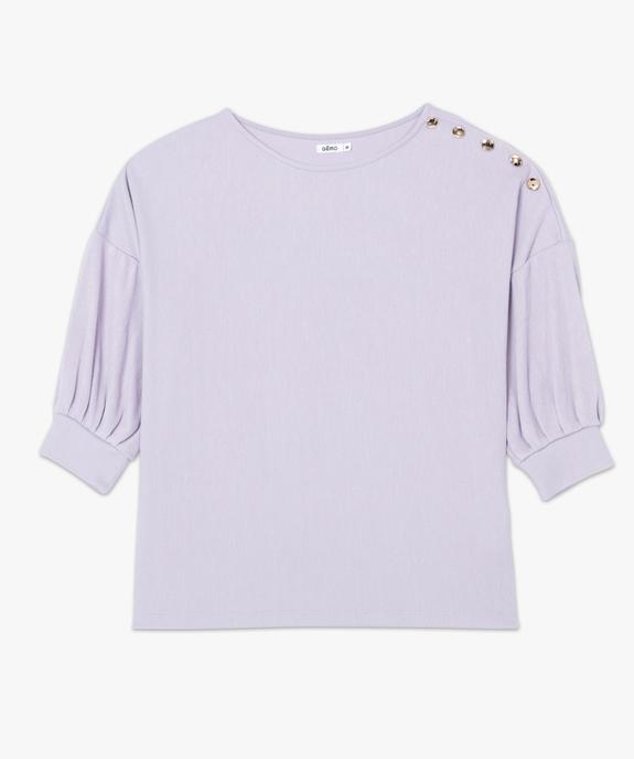 Tee-shirt femme à manches ¾ et boutons sur l’épaule vue4 - GEMO(FEMME PAP) - GEMO