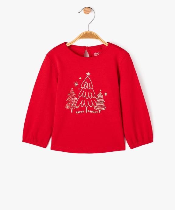 Tee-shirt manches longues motif pailleté spécial Noël bébé fille - GEMO 4G BEBE Tee-shirt manches longues motif pailleté spécial Noël bébé fille vue1 - GEMO 4G BEBE - GEMO