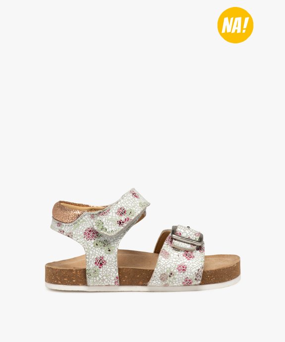 Sandales bébé fille à brides ajustables à motif fleuri – NA!  vue1 - NA! - GEMO