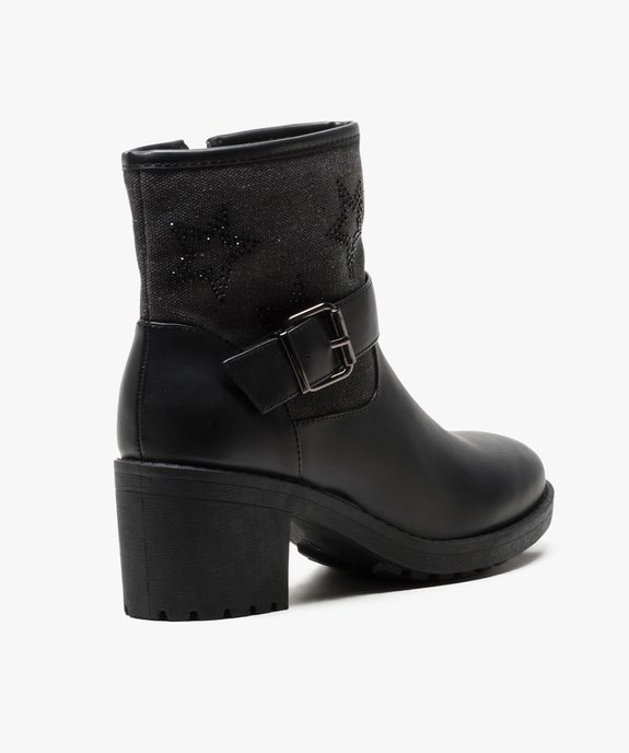 Boots bi-matières avec motif étoiles sur la tige vue4 - GEMO(URBAIN) - GEMO