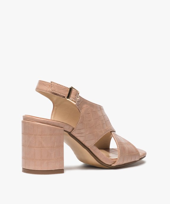 Sandales femme à talon et larges brides croisées vue4 - GEMO(URBAIN) - GEMO