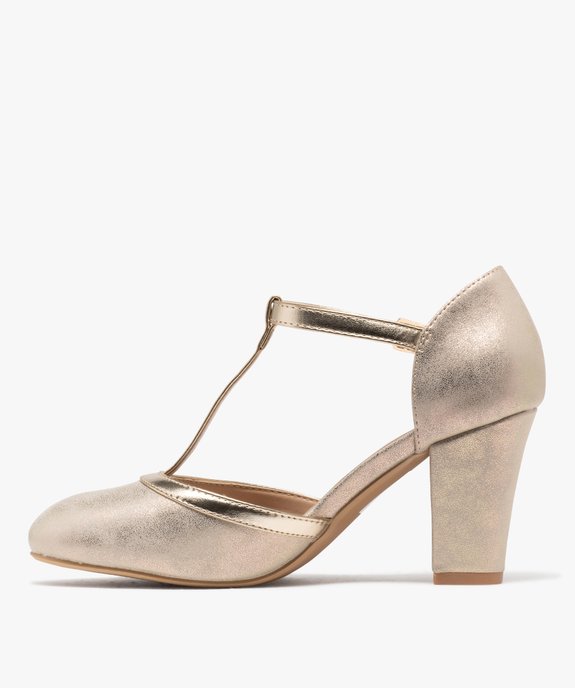 Escarpins salomés brillants à talon large femme vue4 - VALENTINA BALDA - GEMO