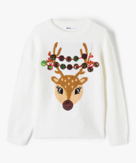 Pull de Noël fille clignotant à LED vue1 - GEMO (ENFANT) - GEMO