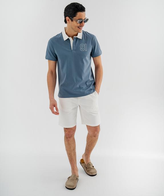 Bermuda regular en coton stretch à taille élastiqué homme vue4 - GEMO 4G HOMME - GEMO