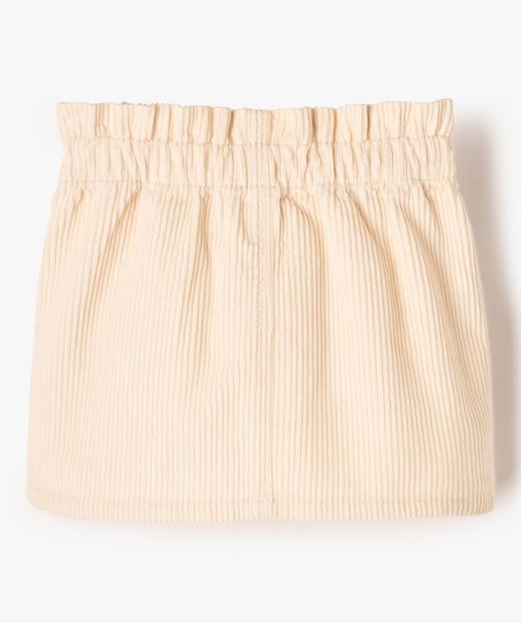 Jupe courte en velours à taille élastique bébé fille vue3 - GEMO 4G BEBE - GEMO