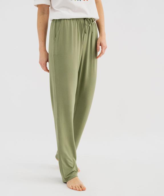 Pantalon de pyjama fluide avec taille ajustable femme vue1 - GEMO 4G FEMME - GEMO