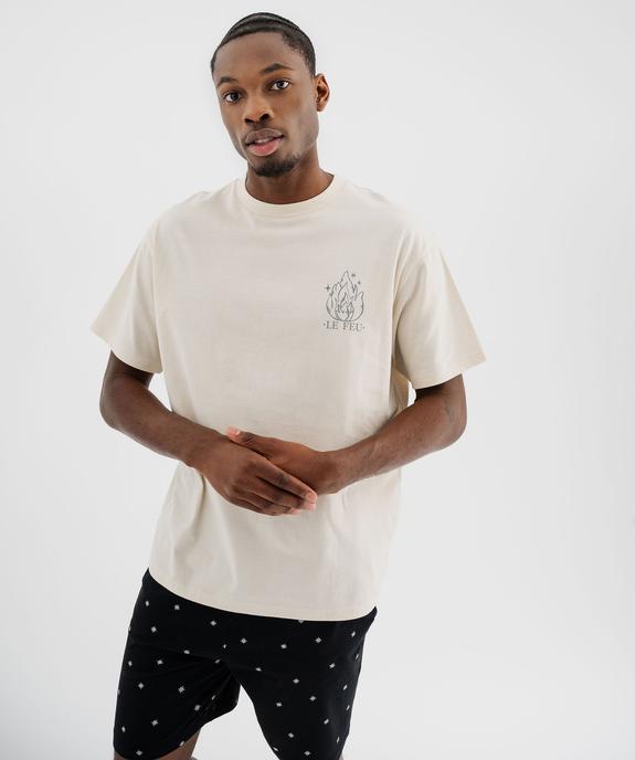 Haut de pyjama avec motif poitrine et dos mixte vue8 - GEMO 4G FEMME - GEMO