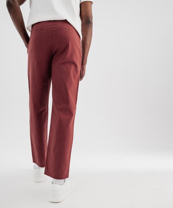 Pantalon à pinces en coton et lin homme vue4 - GEMO (HOMME) - GEMO