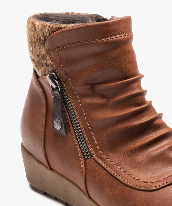 Boots femme confort unies à zip et col chaussette  vue6 - GEMO (CONFORT) - GEMO