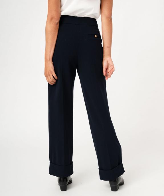 Pantalon de tailleur droit en maille souple femme vue3 - GEMO(FEMME PAP) - GEMO