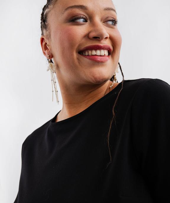 Robe longue à manches courtes avec dentelle femme grande taille vue3 - GEMO (G TAILLE) - GEMO