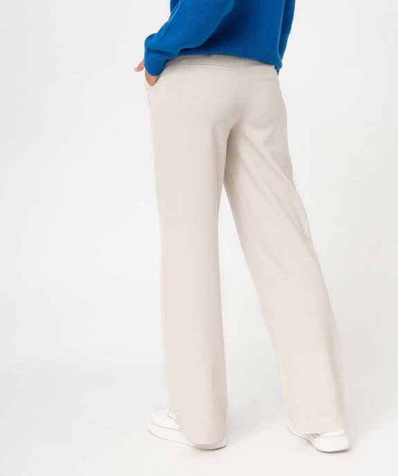 Pantalon femme en toile coupe large vue3 - GEMO(FEMME PAP) - GEMO