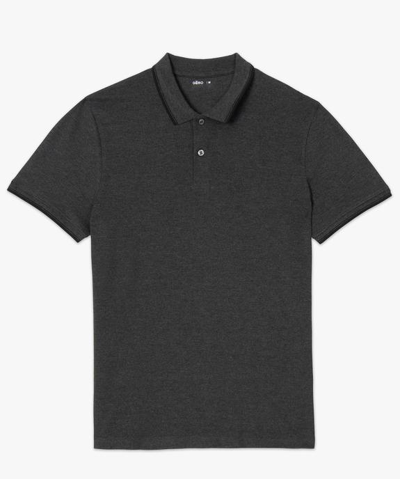 Polo homme à manches courtes à liseré contrastant vue4 - GEMO 4G HOMME - GEMO