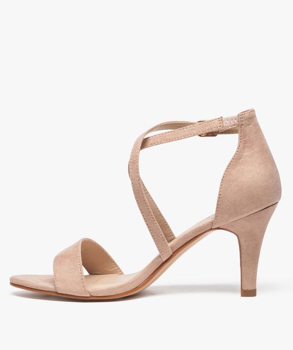 Sandales femme à talon aiguille et brides croisées vue3 - GEMO(URBAIN) - GEMO
