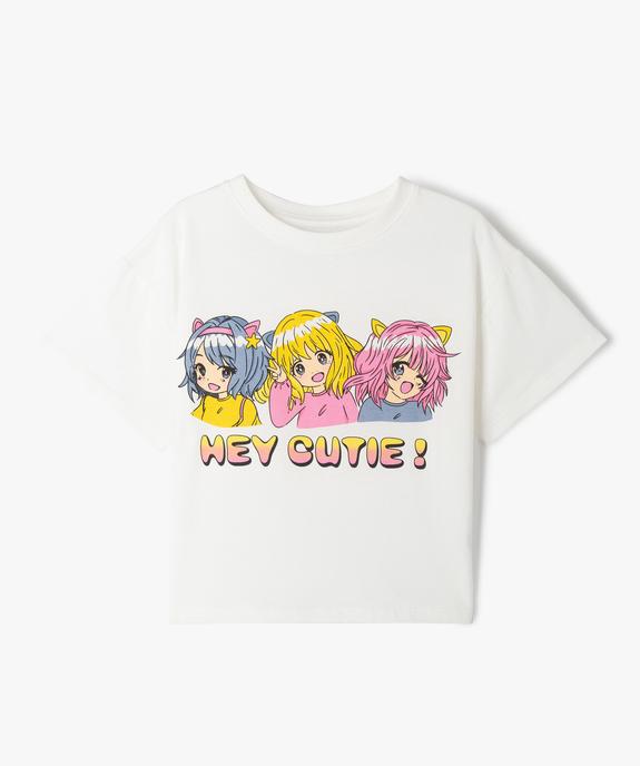 Tee-shirt à manches courtes avec motif girly vue1 - GEMO 4G FILLE - GEMO