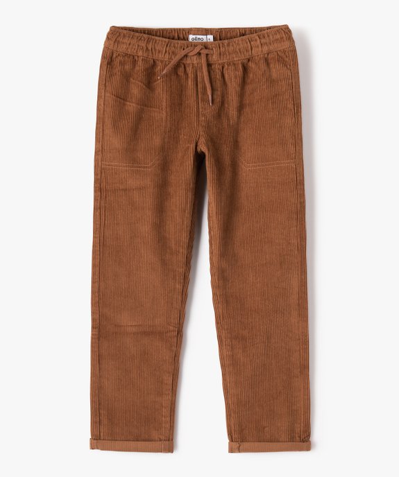 Pantalon garçon en velours côtelé à taille élastiquée vue1 - GEMO (ENFANT) - GEMO
