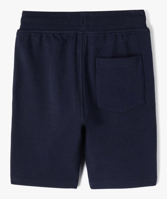 Bermuda garçon en maille avec ceinture en bord-côte vue3 - GEMO (ENFANT) - GEMO