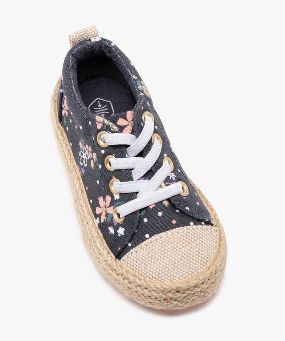 Tennis bébé fille en toile et semelle en cordelette vue5 - GEMO 4G BEBE - GEMO