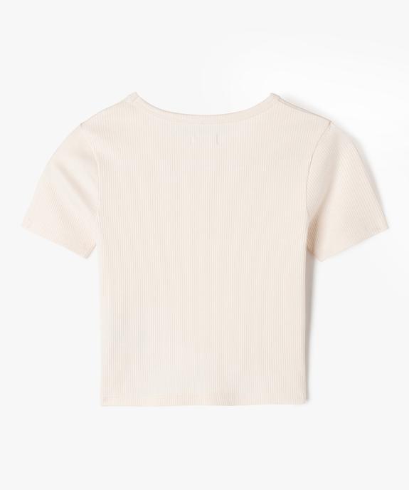 Tee-shirt à manches courtes avec bas asymétrique fille vue3 - GEMO 4G FILLE - GEMO
