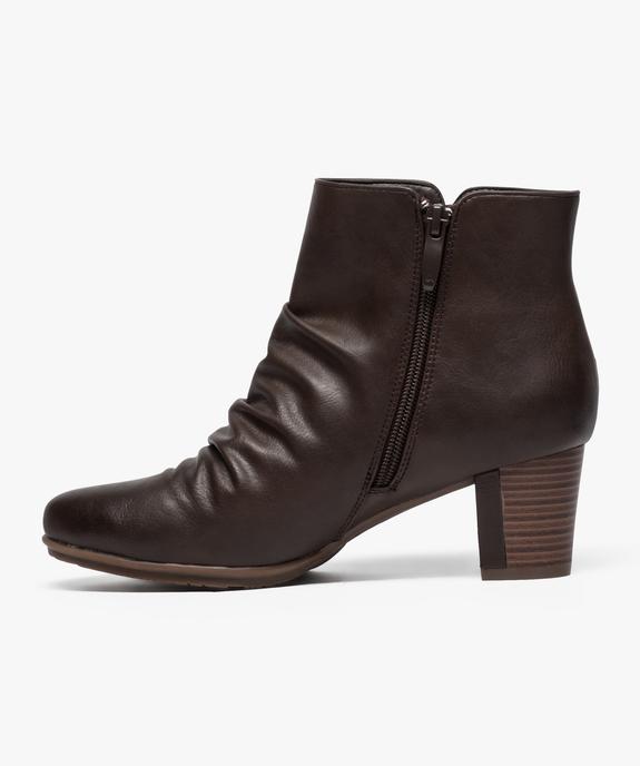 Bottines plissées à talon fantaisie vue3 - GEMO(URBAIN) - GEMO