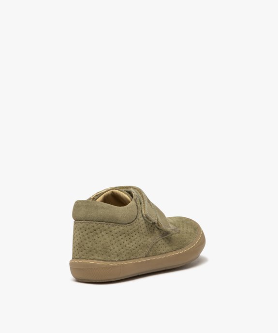 Chaussures premiers pas bébé garçon en cuir suédine uni avec double scratch -  NA! vue6 - NA! - GEMO
