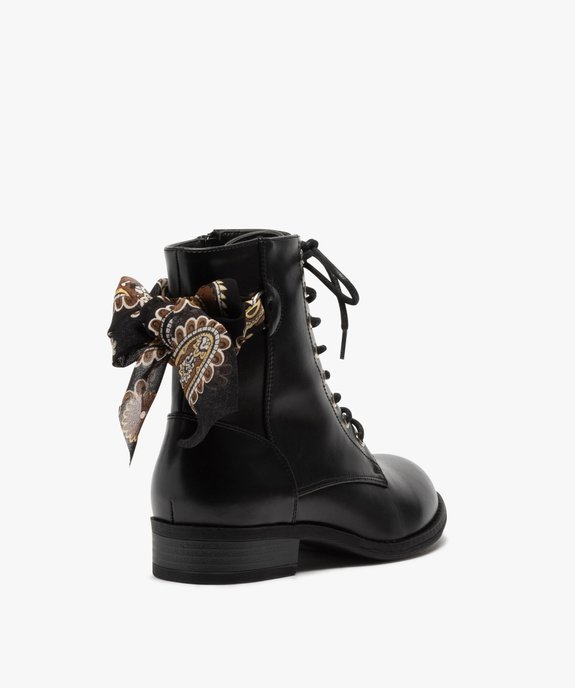 Boots femme à talon plat unis avec ruban fantaisie vue4 - GEMO (CASUAL) - GEMO