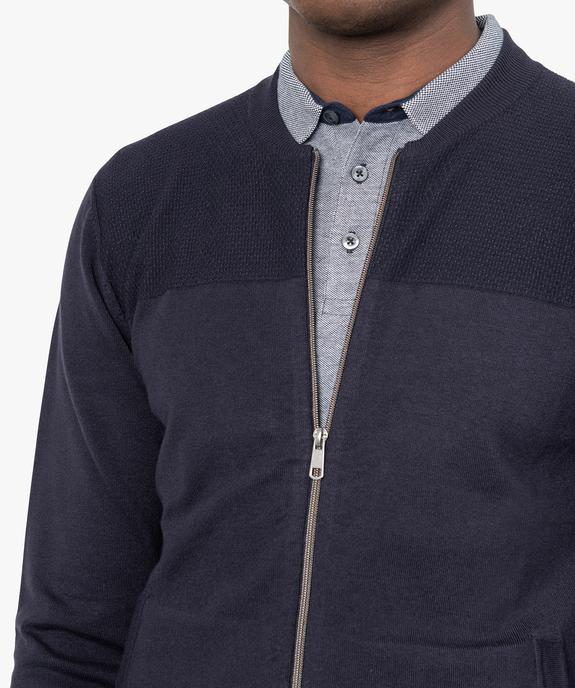 Gilet homme à col rond avec fermeture zippée vue2 - GEMO (HOMME) - GEMO