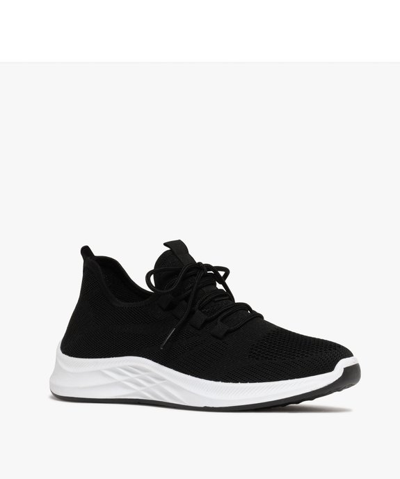 Baskets homme unies en mesh à col élastique et souple  vue2 - BOTTESINI - GEMO