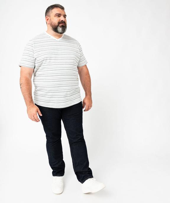 Tee-shirt à manches courtes et col V à rayures homme vue9 - GEMO 4G HOMME - GEMO