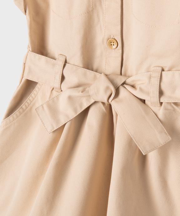 Robe chemise à manches courtes en toile de coton bébé fille vue2 - GEMO 4G BEBE - GEMO