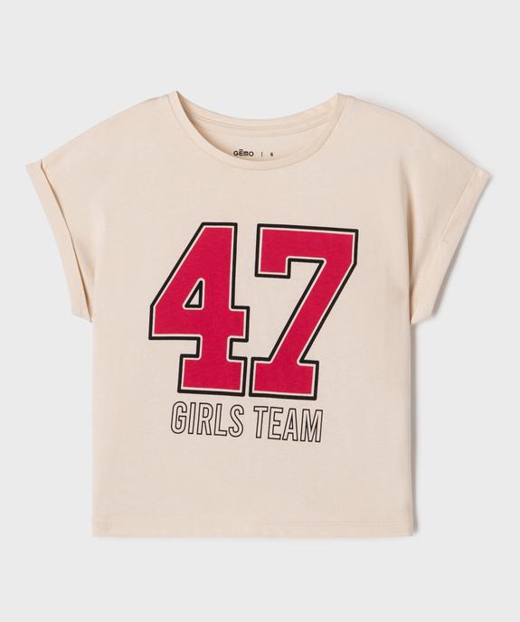 Tee-shirt manches courtes coupe loose fille vue1 - GEMO (ENFANT) - GEMO