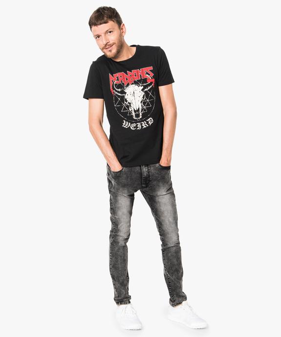 Jean slim aspect usé vue5 - GEMO (HOMME) - GEMO