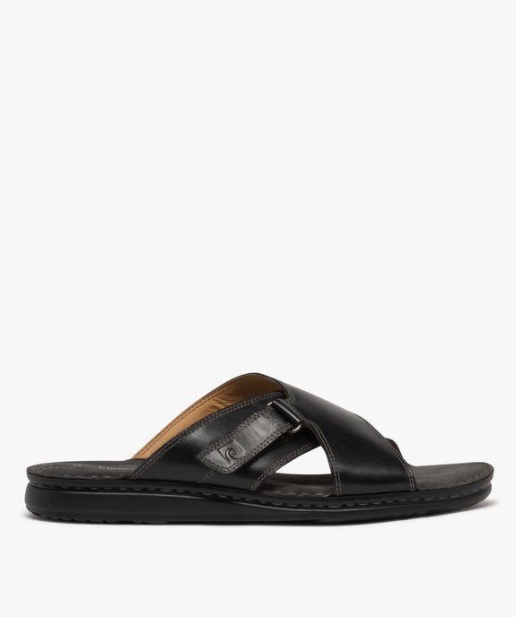 Mules en cuir à semelle intérieure moelleuse homme - Pierre Cardin vue2 - PIERRE CARDIN D - GEMO