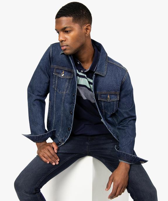 Blouson homme en jean coupe droite vue1 - GEMO (HOMME) - GEMO