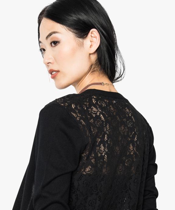 Gilet boutonné avec dos en dentelle vue2 - GEMO(FEMME PAP) - GEMO