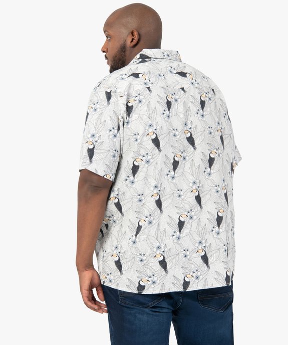 Chemise homme imprimée grande taille à motifs fleurs vue3 - GEMO (G TAILLE) - GEMO