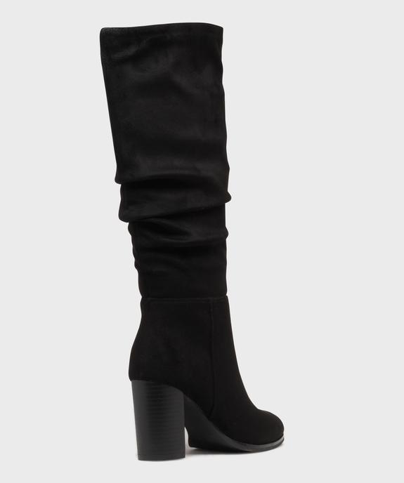 Bottes en suédine avec tige drapée femme - Follow Me vue4 - FOLLOW ME - GEMO