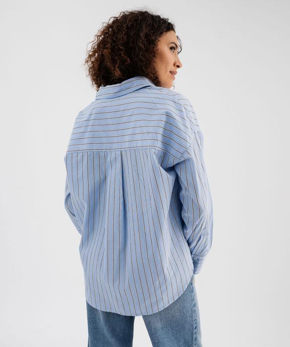 Chemise rayée coupe oversize en coton femme vue3 - GEMO(FEMME PAP) - GEMO