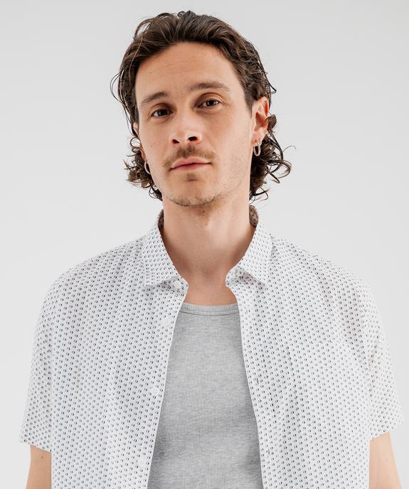 Chemise manches courtes coupe droite à micro-motifs homme vue2 - GEMO 4G HOMME - GEMO
