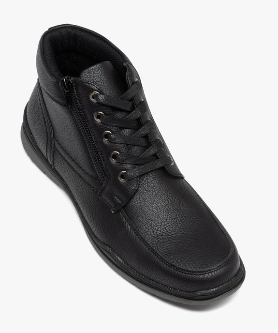 Boots homme confort unis à fermeture lacets et zip vue5 - GEMO (CONFORT) - GEMO