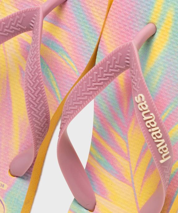 Tongs Top Fashion à motif feuillage fluo femme - Havainas vue3 - HAVAIANAS - GEMO