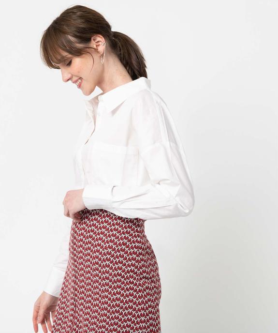 Chemise femme coupe oversize avec poche poitrine vue1 - GEMO(FEMME PAP) - GEMO