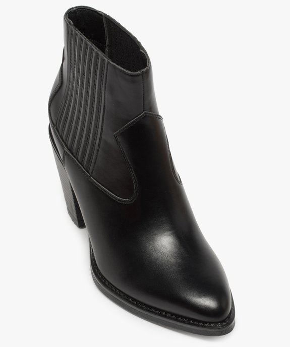 Boots femme style santiag à col élastiqué et bout pointu vue5 - GEMO(URBAIN) - GEMO