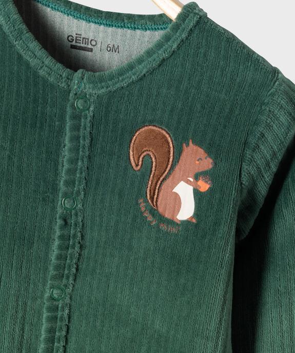 Pyjama dors-bien en velours côtes plates bébé vue2 - GEMO 4G BEBE - GEMO
