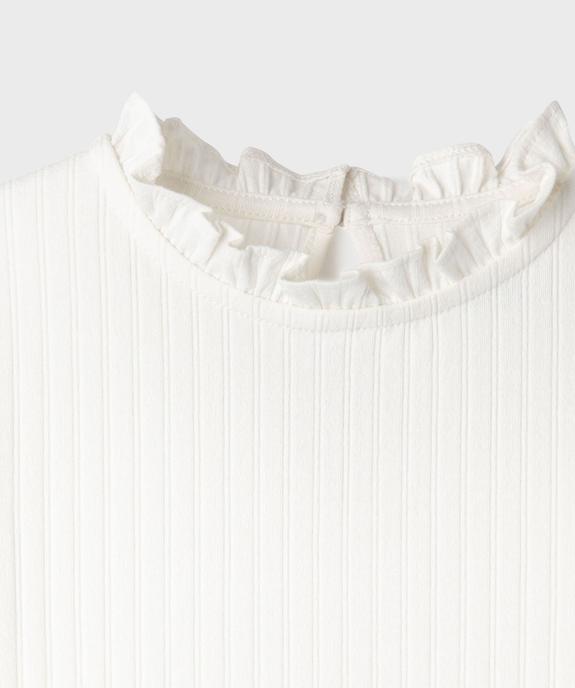 Tee-shirt manches longues avec col rond froncé fille vue2 - GEMO 4G FILLE - GEMO