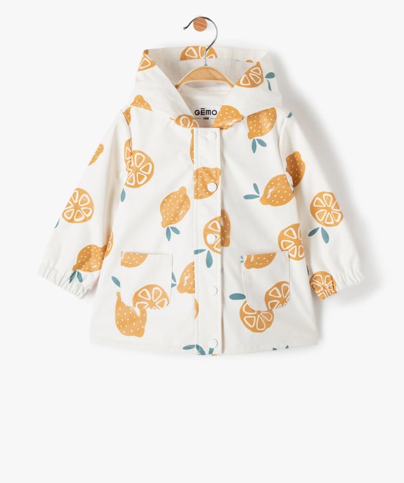 Parka bébé fille déperlante motif fruits vue1 - GEMO(BEBE DEBT) - GEMO
