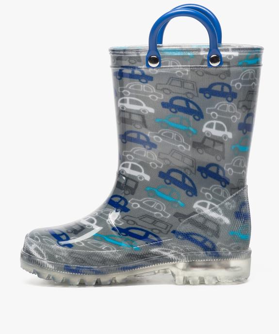 Bottes de pluie bébé garçon à motifs voitures et semelle lumineuse vue3 - GEMO (ENFANT) - GEMO