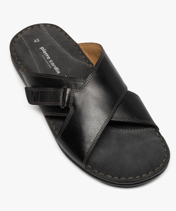 Mules en cuir à semelle intérieure moelleuse homme - Pierre Cardin vue6 - PIERRE CARDIN D - GEMO